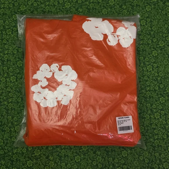 Orange Denim Tear Hoodie in Medium - Picture 11 of 12